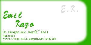 emil kazo business card